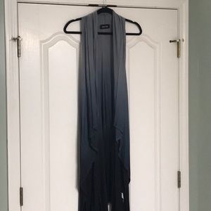 Fabric Ombre Long Vest
